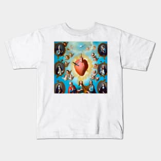 Flaming Sacred Heart Kids T-Shirt